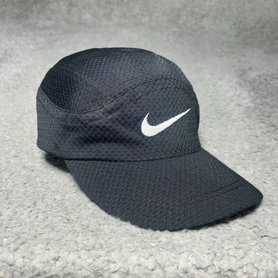 Vintage 90s Nike Black Swoosh Running Tailwind 7 Panel StrapBack Hat White Tags