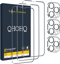 iPhone 13 Pro Screen Protector QHOHQ 3 Pack 6.1 Inch with Lens