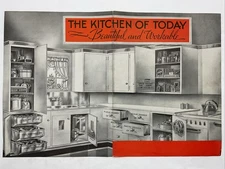 Washington Sales Brochure The Kitchen Of Today 1930s Wide Trifold Single Sheet
