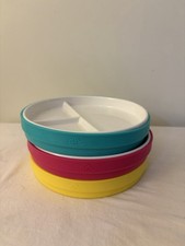 Elk and Friends Porcelain Divided Plates with Silicone Sleeves Toddlers Set of 3