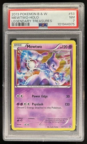 2013 Pokemon Black & White Legendary Treasures Mewtwo Holo #53/113 PSA 7