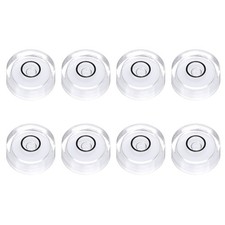 8pcs Circular Bubble Spirit Level 15x6mm Bubble Spirit Level, White/Black