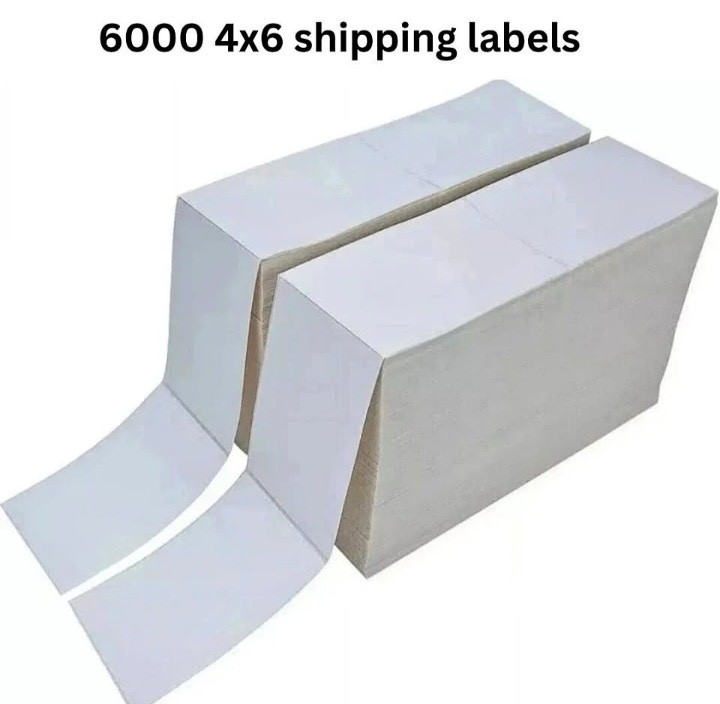 6000 4x6 Direct Thermal Shipping Labels Fanfold Perforated