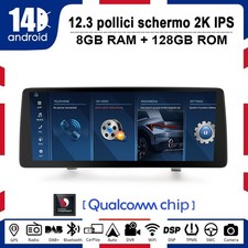 12.3" IPS Android 14 Autoradio CarPlay 4G GPS Navigatore BMW Serie 5 E60 E61 CCC