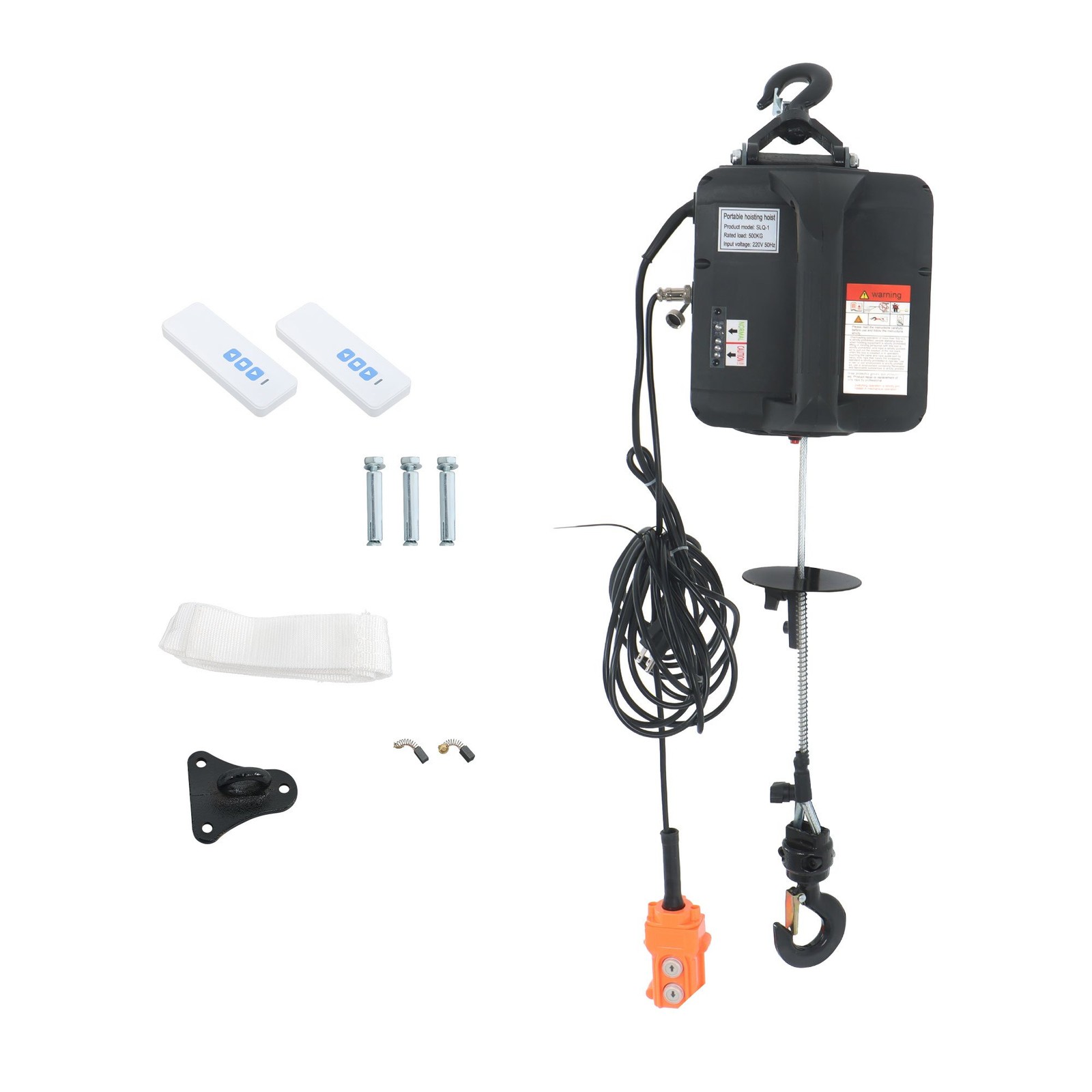 Heavy Duty Electric Hoist Winch Crane 1100LBS Wired and Wireless Remote Control