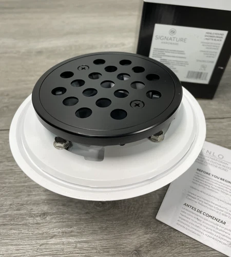 Signature Hardware SH439112MB Menlo Round Shower Drain- Matte Black *READ* - Picture 1 of 5