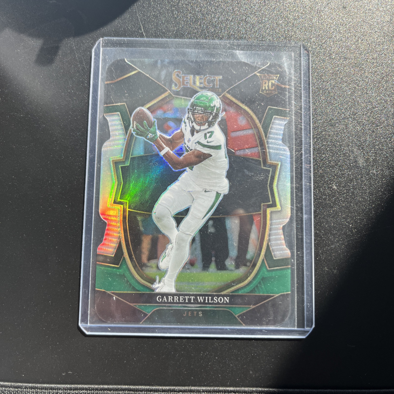 2022 (RC) Garrett Wilson Panini Select - Concourse Black and Green Die-Cut #88