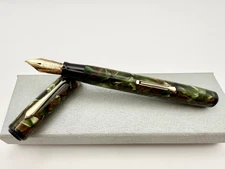 RARE WATERMAN PATRICIAN MOSS AGATE FOUNTAIN PEN EF 14K FLEX EXCELLENT