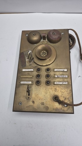 Antique Brass Intercom Unit with an Edwards 1872 Doorbell? Parts Or Repair