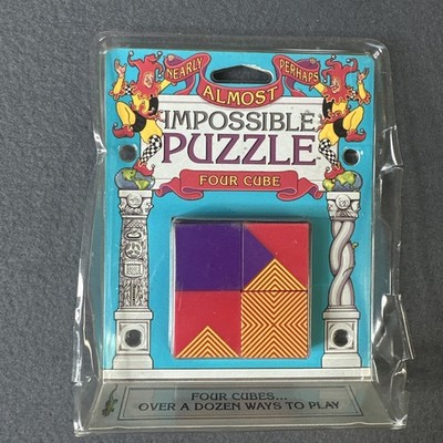 Vintage Binary Arts Nearly Almost Perhaps Impossible Puzzle - 4 Cube