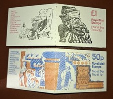 1991 GB Royal Mail £1 Punch & 50p Archaeology Folded Stamp Booklets