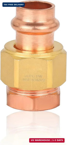 1Pcs EFIELD 1/2"Copper Press x 1/2"Female(FPT) Union Adapter(PRESS074-1)