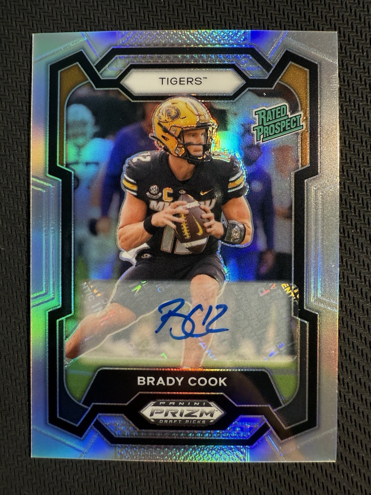 2024 Panini Prizm Draft Picks #187 Brady Cook Rated Prospect Silver Auto Tigers