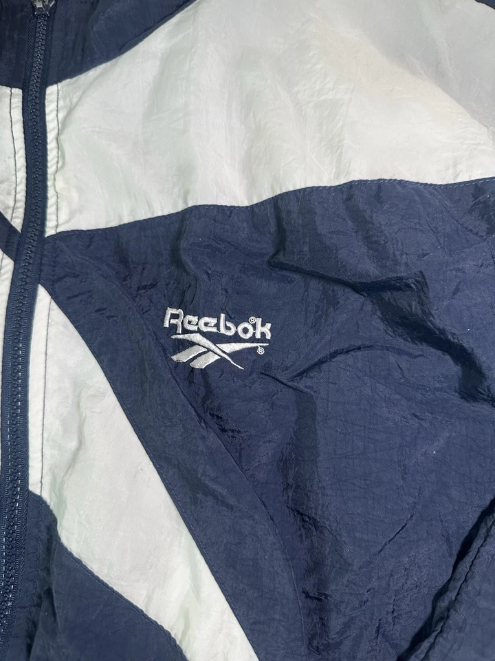 Винтажный 90-х Reebok ветровка куртка комплект костюм темно-синий размер XL - Изображение 2 из 4