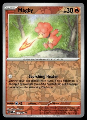 Magby 019/182 Common Paradox Rift Pokemon Reverse Holo Near Mint