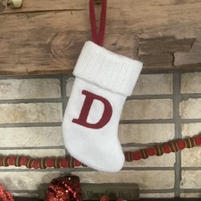 Letter D Knit Monogram Mini Stocking White Wondershop Holiday Target 8"
