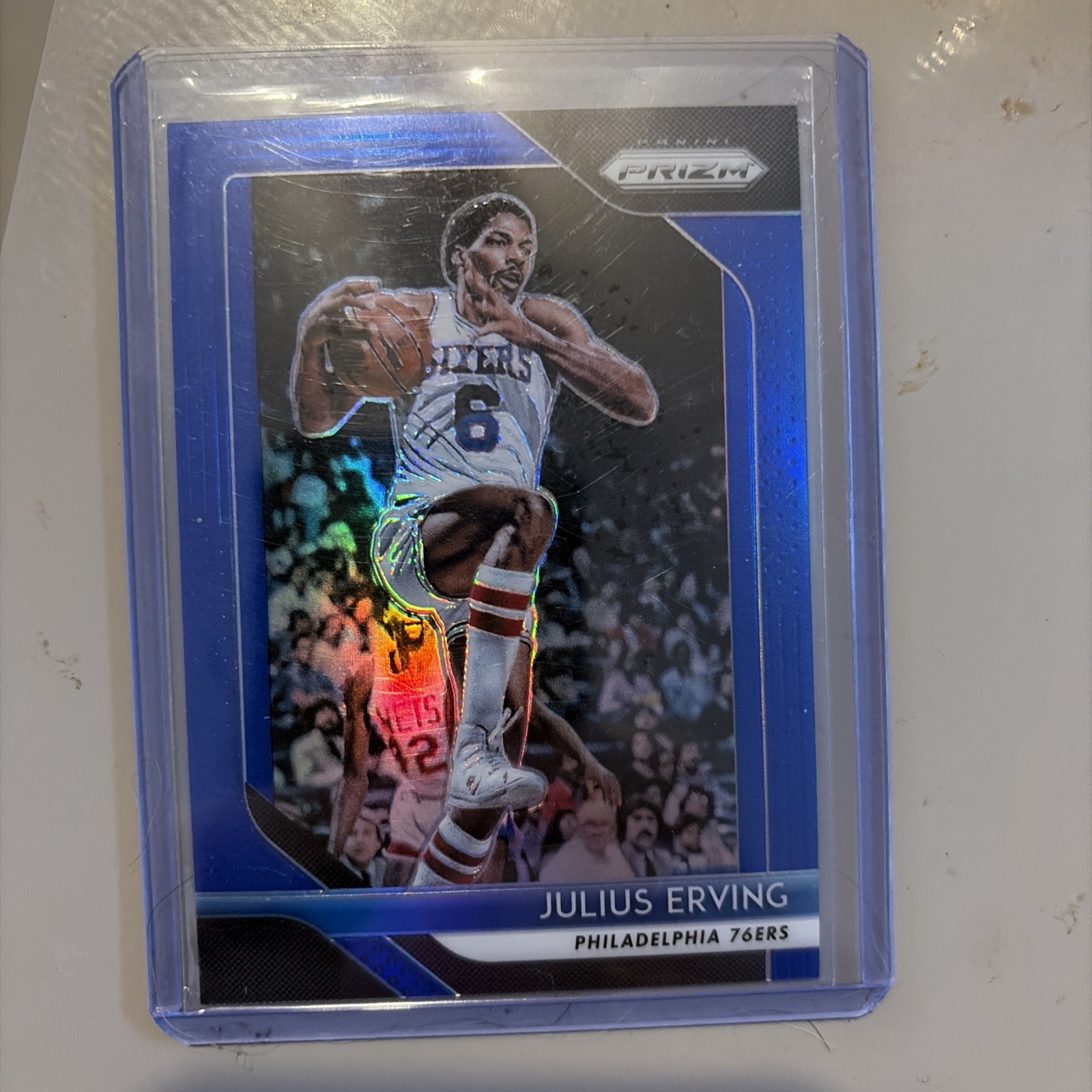 2018-19 Panini Prizm Blue Prizm 80/199 Julius Erving #95 HOF 📈🔥