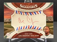 2006 UD Sweet Spot Signatures Carl Crawford Auto Rays 36/299 Red Blue Rare