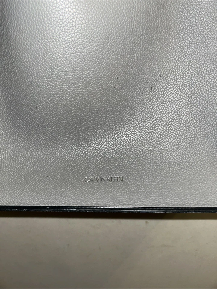 Calvin Klein Purse/tote Gray Pebbled Leather Double Straps - Image 2 of 4