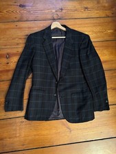 Black Check Cashmere Wool Blaser Size UK 38 EU 48
