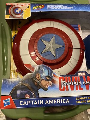 Rare Nerf captain america civil war Shield Blaster & mask Nerf Gun