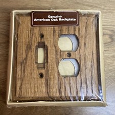 Vintage Donner Oak Combination Outlet & Switchplate 346-W  New Old Stock Light