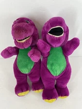 VTG 2 Barney The Purple Dinosaur - Original 1992 13" Plush - The Lyons Group
