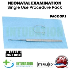 Single Use Barraquer Speculum & Wire Vectis Lens Loop Neonatal Examination Pack