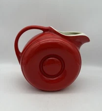 Hall China Co. Large Donut Jug RED with White Interior 1930s RARE USA HTF @NICE@