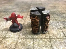 4 New Dwarven Forge Painted Golden Serpentine Corner Pillars