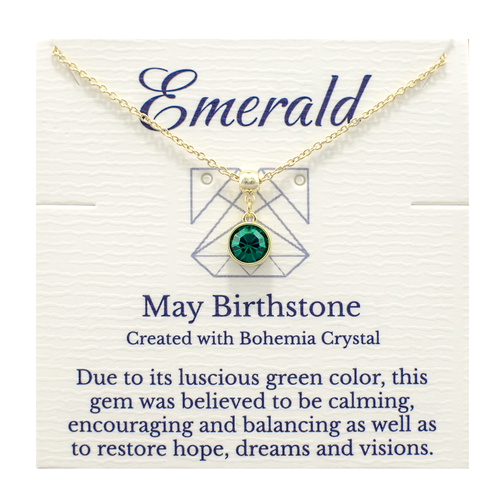 May Birthstone Necklace, Green Bohemian Crystal, Silver or Gold Adjustable Chain - 第 12/18 張圖片