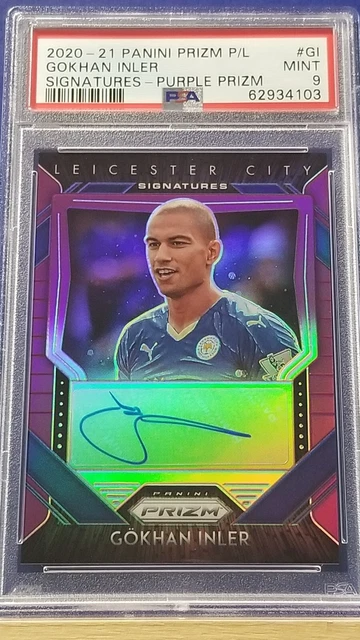 Gokhan Inler - 2020 Panini Prizm Premier League Signatures Purple  PSA 9  #40/99