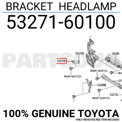5327160100 Genuine Toyota BRACKET HEADLAMP 53271-60100 | eBay