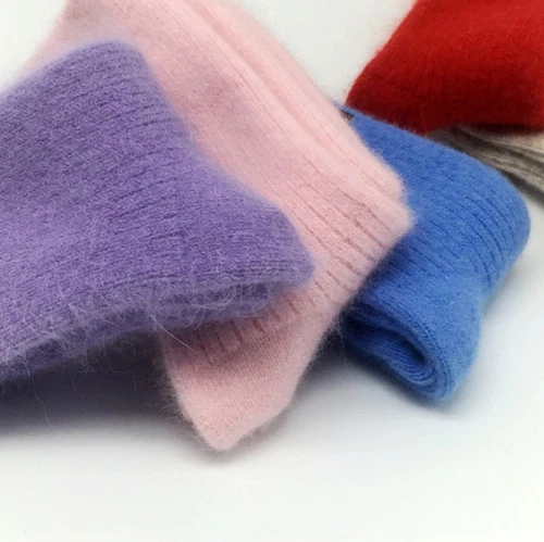 New Women Pure Wool Cashmere Socks Thermal Thick Boot Multicolor Winter - Picture 8 of 36