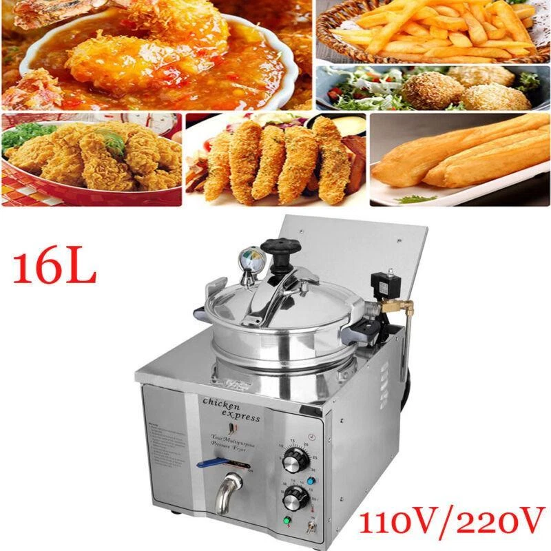 16L Stainless Steel Commercial Electric Pressure Fryer Chicken