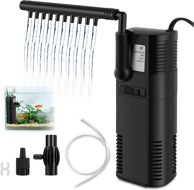GOLDEN TULIP 6W 450L/h Aquarium Innenfilter Aquarium Filter Pumpe für Aquarium bis 60 Liter