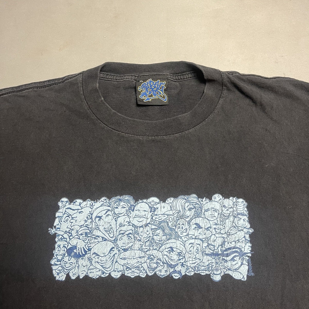 Vintage 90s Tribal Gear Graffiti Art Tee Shirt XL | eBay