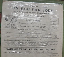 Guuerre-bulletin de souscription pour la renaissance des foyers detruits par la