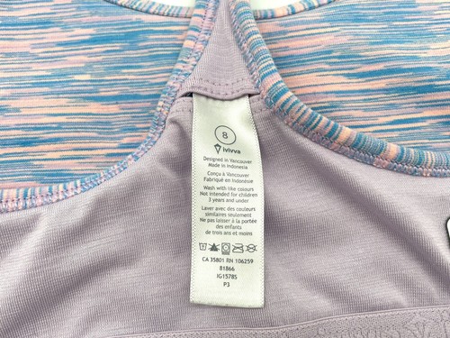 EUC Ivivva Lululemon Athletic Tank Top in Blue & Pink 8 - Picture 10 of 11