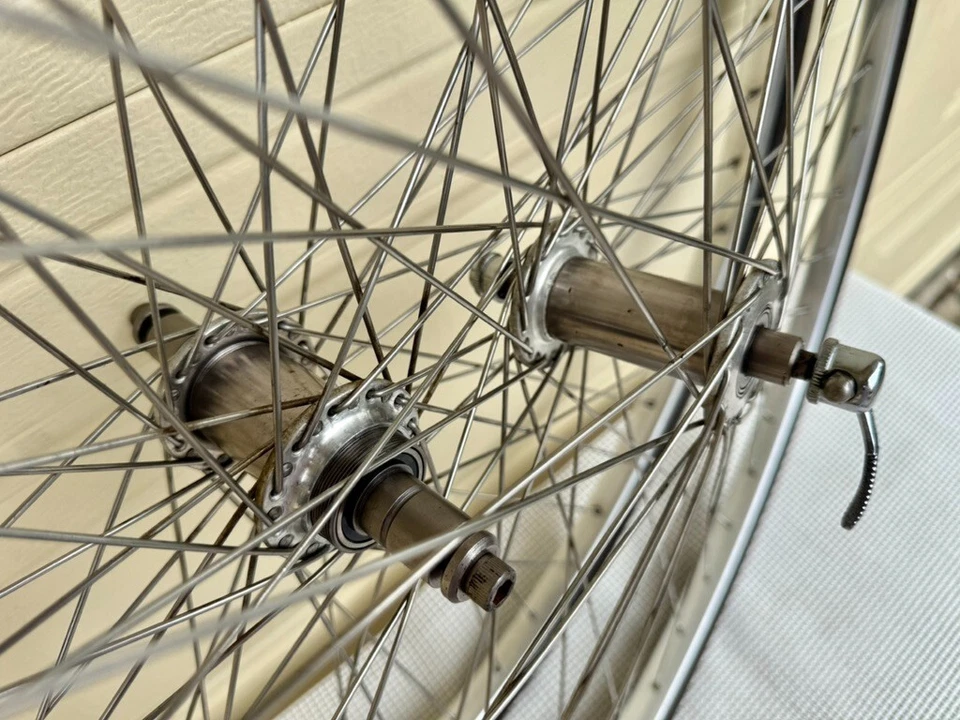 Juego de ruedas tándem Phil Wood vintage 48 orificios 139 mm trasero OLN con neumáticos Gatorskin Foto 2 de 4