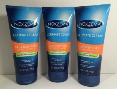 Lot of (3) Noxzema Ultimate Clear Daily Deep Pore Cleanser - 6 oz. each