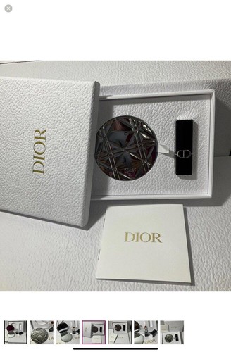 DIOR Set Silver Cannage Double Sided Mirror & DIOR Lipstick #720 Icone - Picture 5 of 6
