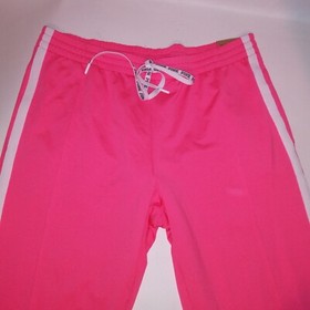 Victoria Secret PINK Track Pants Medium Pink White Athletic Zip Ankles New