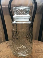 Mr. Peanut 1984 Vintage Clear Glass Canister Planters Jar With Lid