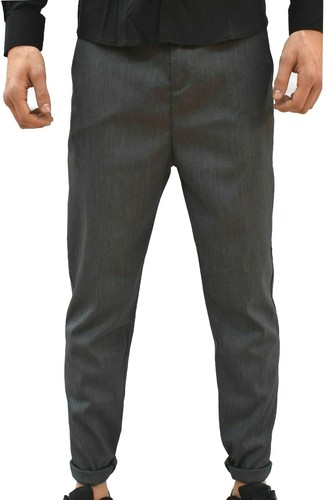 Pantaloni uomo elegante cavallo basso Slim Tinta unita Tasca America  cerimonia | eBay