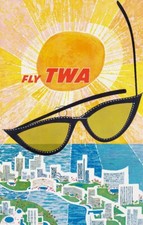 AIRLINES TWA Rcmk-POSTER HQ 50x70cm d'une AFFICHE VINTAGE