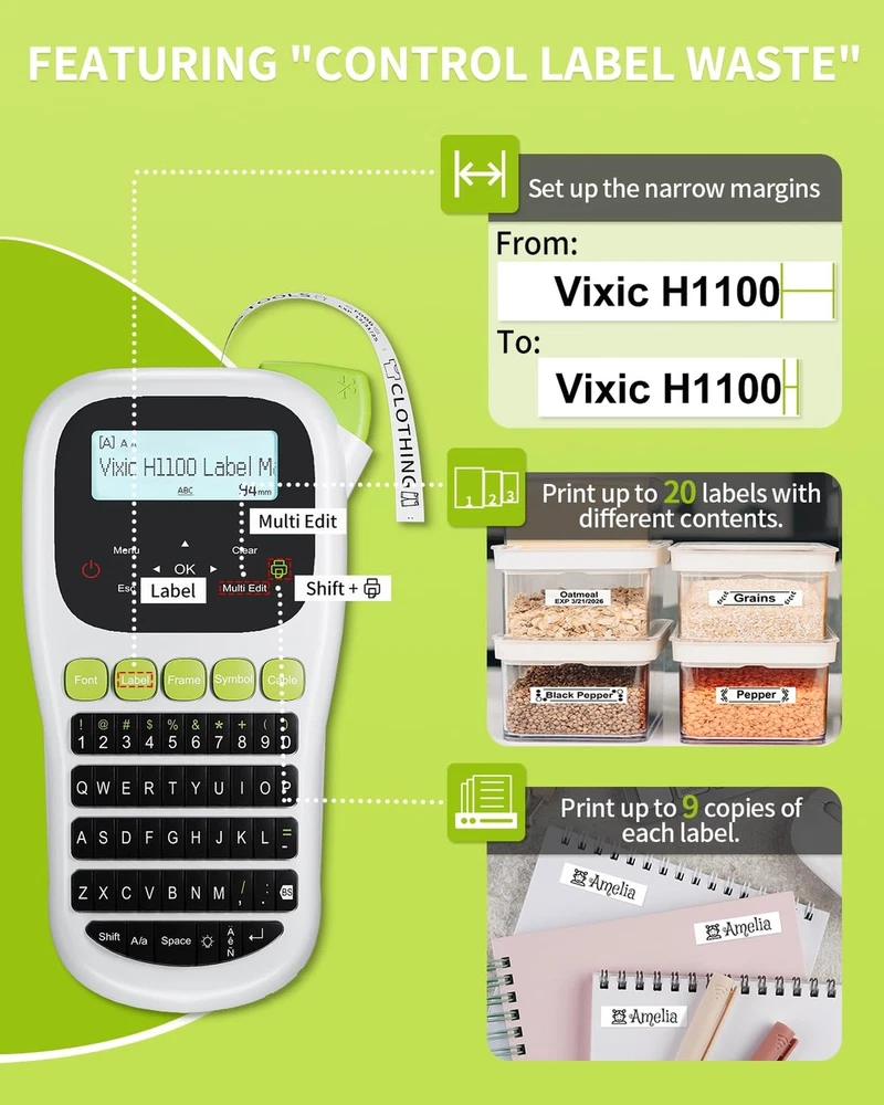 Label Maker Machine with-Tape, H1100 Handheld Label Maker Portable Labeler wi... Label Maker Machine with-Tape, H1100 Handheld Label Maker Portable Labeler wi...