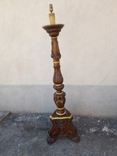 LAMPADA- TORCIERA  LEGNO SCOLPITO CON PUTTI E FOGLIE E DECORI - PRIMI 900 EMILIA