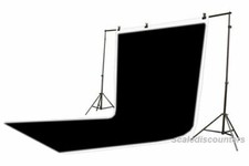 10x12 Black Muslin Video Photo Background Support Kit