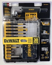 Dewalt DWAFT30RASET Flex Torq Right Angle Attachment Screwdriving Bit Set 30 PC
